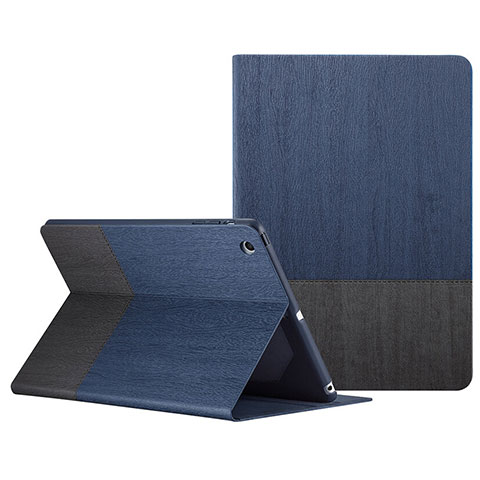 Housse Portefeuille Livre Cuir L02 pour Apple iPad Mini Bleu