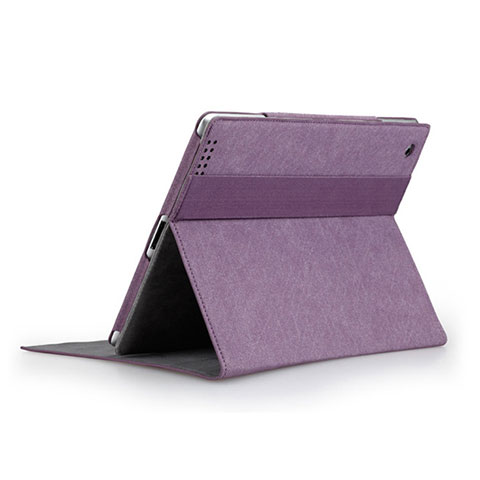 Housse Portefeuille Livre Cuir pour Apple iPad 3 Violet