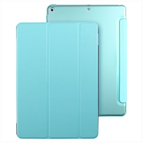 Housse Portefeuille Livre Cuir pour Apple New iPad 9.7 (2018) Bleu Ciel