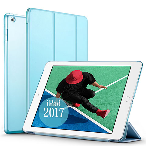 Housse Portefeuille Livre Cuir pour Apple New iPad Pro 9.7 (2017) Bleu Ciel