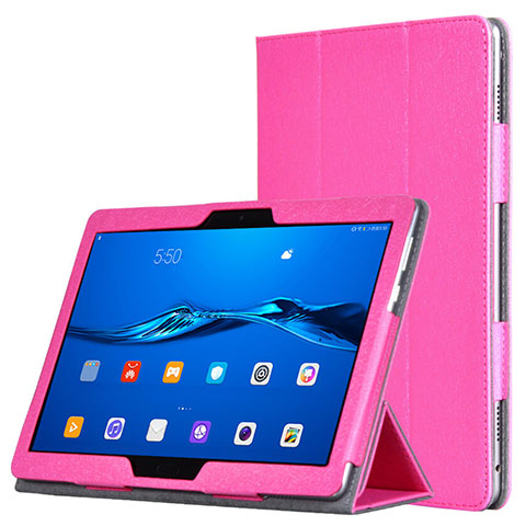 Housse Portefeuille Livre Cuir pour Huawei MediaPad M3 Lite Rose Rouge