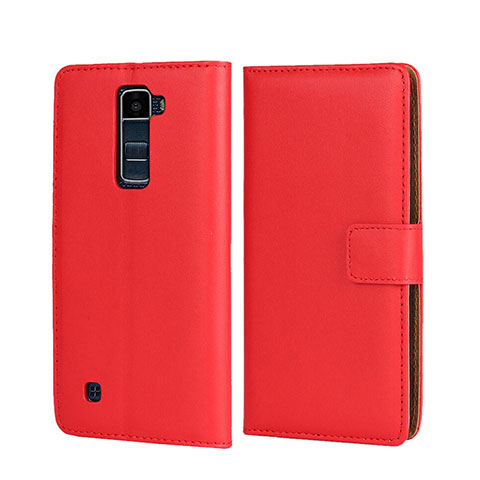 Housse Portefeuille Livre Cuir pour LG K7 Rouge