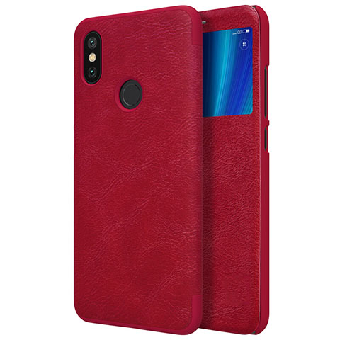 Housse Portefeuille Livre Cuir pour Xiaomi Mi A2 Rouge