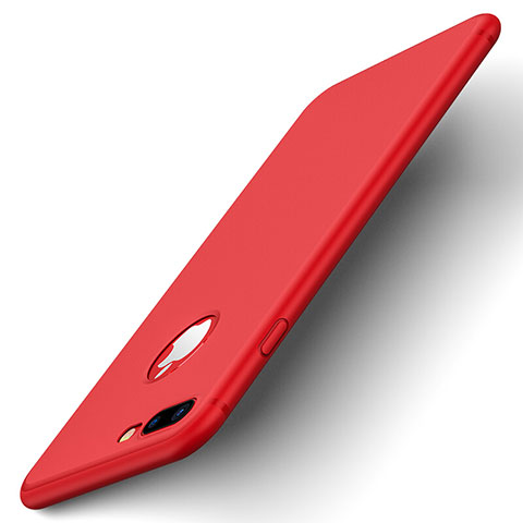 Housse Silicone avec Trou Souple Couleur Unie pour Apple iPhone 7 Plus Rouge