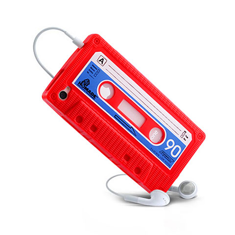 Housse Silicone Souple Cassette pour Apple iPhone 4S Rouge