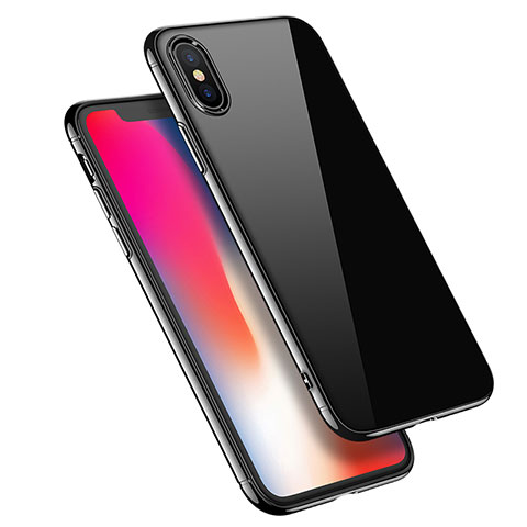 Housse Silicone Souple Miroir J01 pour Apple iPhone X Noir