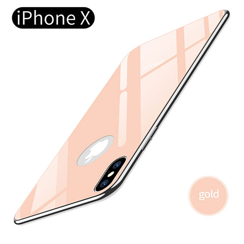 Housse Silicone Souple Miroir pour Apple iPhone X Or