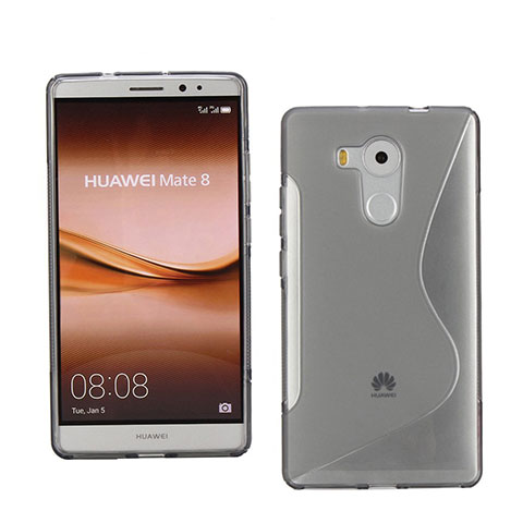 Housse Silicone Souple Transparente Vague S-Line pour Huawei Mate 8 Gris