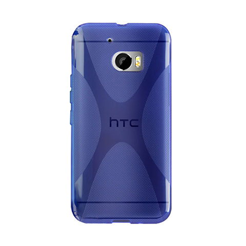 Housse Silicone Souple Transparente Vague X-Line pour HTC 10 One M10 Bleu