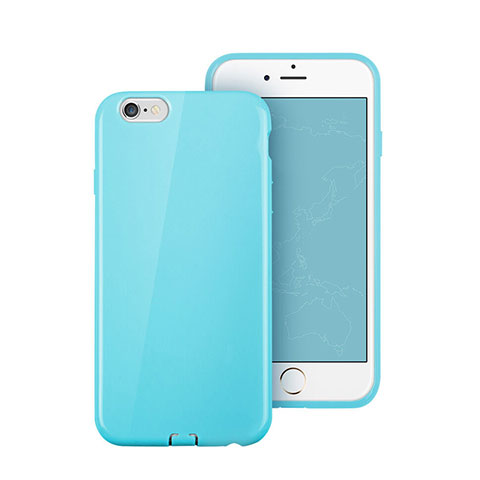 Housse Silicone TPU Souple Couleur Unie pour Apple iPhone 6S Plus Bleu Ciel