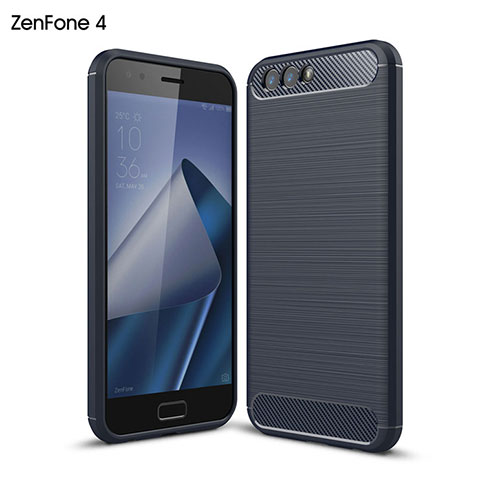 Housse Silicone TPU Souple Couleur Unie pour Asus Zenfone 4 ZE554KL Bleu