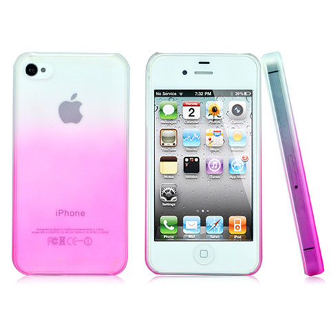 Housse Transparente Rigide Degrade pour Apple iPhone 4 Rose