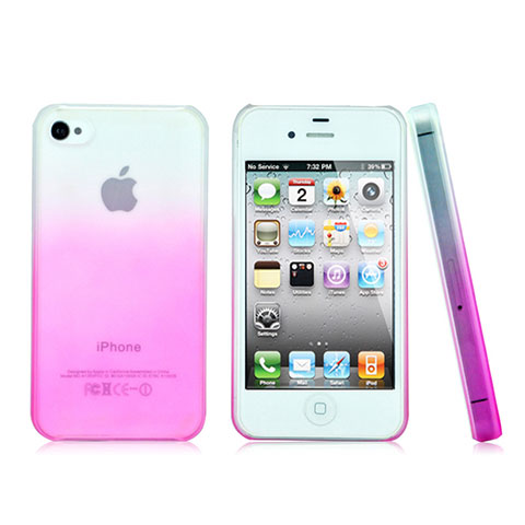 Housse Transparente Rigide Degrade pour Apple iPhone 4S Rose