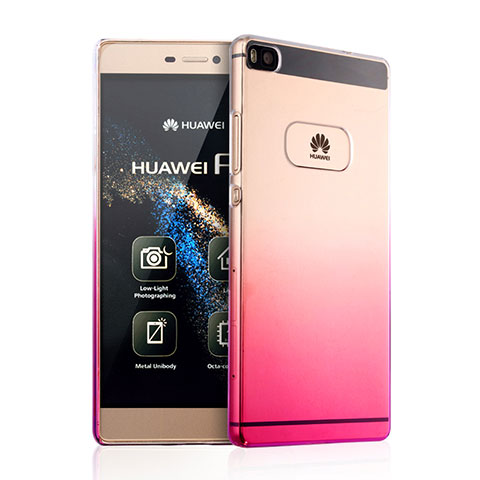 Housse Transparente Rigide Degrade pour Huawei P8 Rose