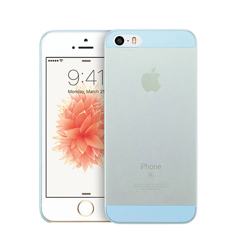 Housse Ultra Fine Mat Rigide Transparente pour Apple iPhone SE Bleu