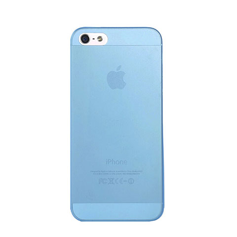 Housse Ultra Fine Silicone Mat Transparente pour Apple iPhone 5S Bleu