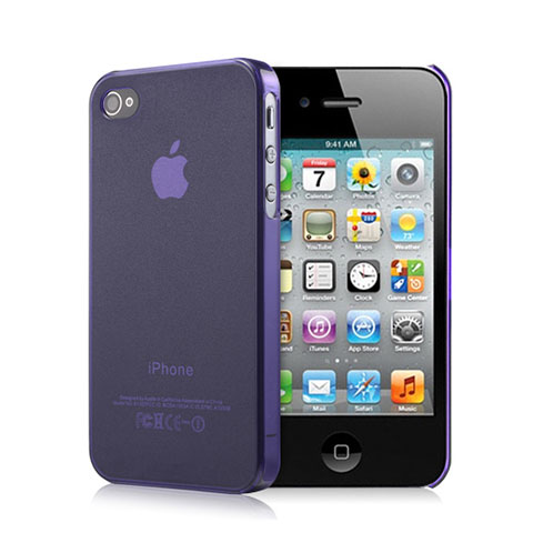 Housse Ultra Fine Silicone Souple Transparente Mat pour Apple iPhone 4 Violet