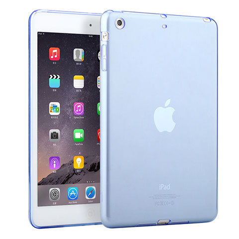 Housse Ultra Fine Silicone Souple Transparente pour Apple iPad Mini 3 Bleu Ciel