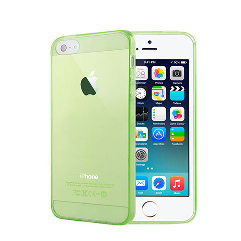 Housse Ultra Fine Silicone Souple Transparente pour Apple iPhone 5 Vert