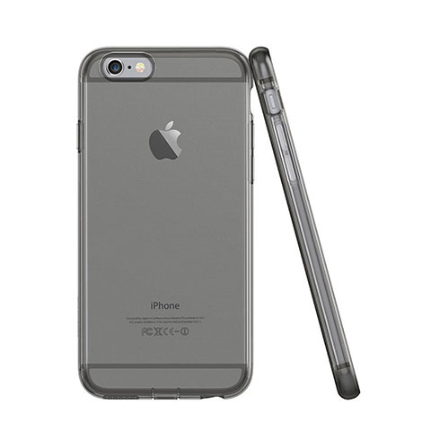 Housse Ultra Fine Silicone Souple Transparente pour Apple iPhone 6 Plus Gris Fonce