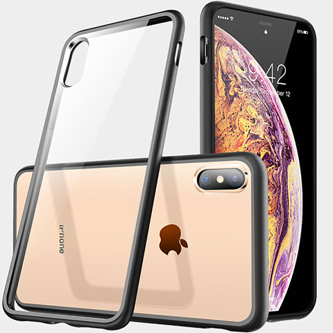 Housse Ultra Fine TPU Souple Transparente C06 pour Apple iPhone X Noir