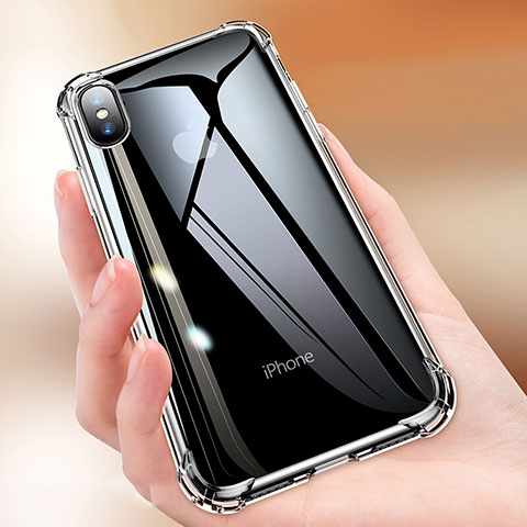 Housse Ultra Fine TPU Souple Transparente C15 pour Apple iPhone X Noir