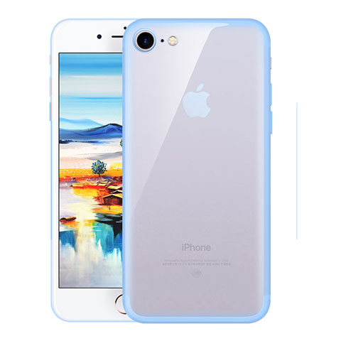 Housse Ultra Fine TPU Souple Transparente H01 pour Apple iPhone 8 Bleu Ciel