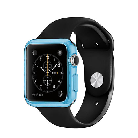 Housse Ultra Fine TPU Souple Transparente pour Apple iWatch 42mm Bleu