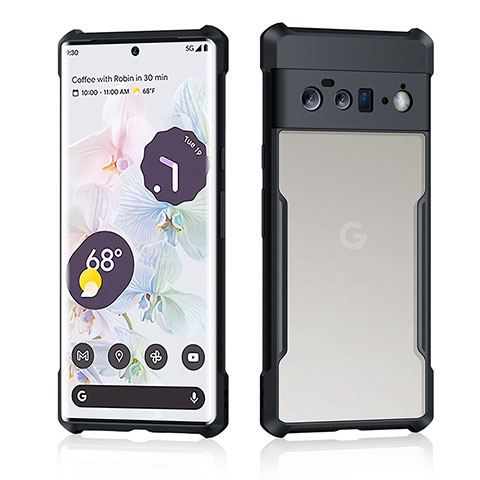 Housse Ultra Fine TPU Souple Transparente T04 pour Google Pixel 6 Pro 5G Noir