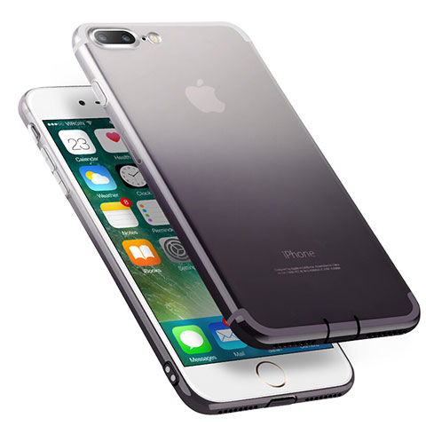 Housse Ultra Fine Transparente Souple Degrade G01 pour Apple iPhone 7 Plus Gris