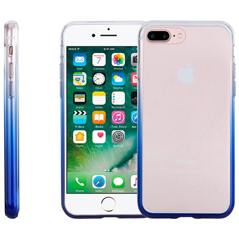 Housse Ultra Fine Transparente Souple Degrade pour Apple iPhone 7 Plus Bleu