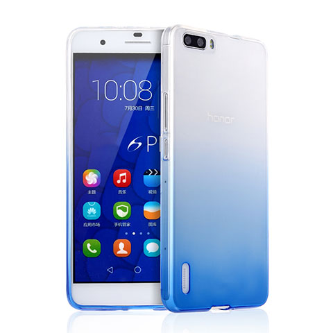 Housse Ultra Fine Transparente Souple Degrade pour Huawei Honor 6 Plus Bleu