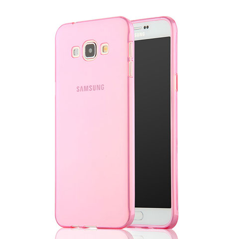 Housse Ultra Slim Silicone Souple Transparente pour Samsung Galaxy A7 Duos SM-A700F A700FD Rose