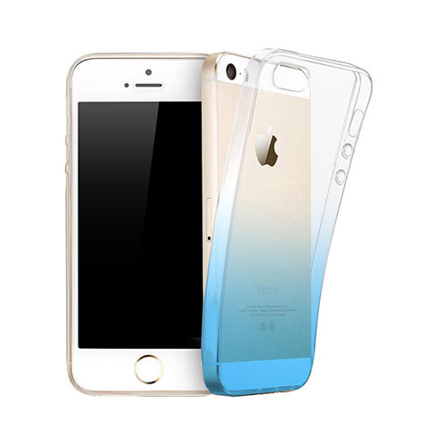 Housse Ultra Slim Transparente Souple Degrade pour Apple iPhone 5 Bleu