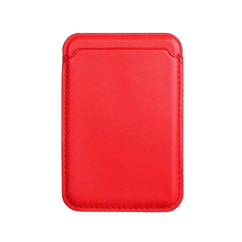 Luxe Cuir Portefeuille avec Mag-Safe Magnetic Magnetique pour Apple iPhone 12 Mini Rouge