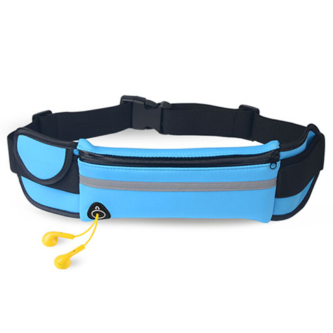 Sacs Banane Ceinture de Course Reglable Etanche Universel B31 Bleu Ciel