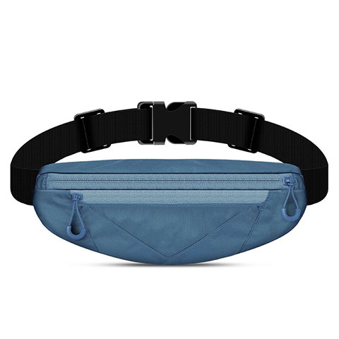 Sacs Banane Ceinture de Course Reglable Etanche Universel S05 Bleu