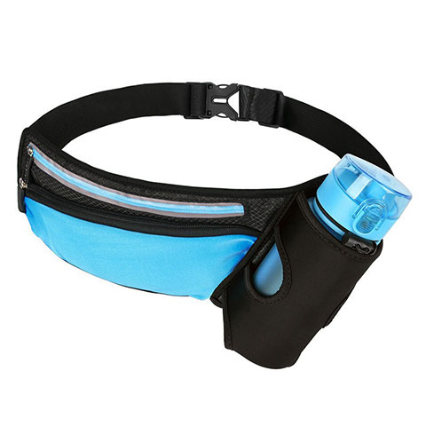 Sacs Banane Ceinture de Course Reglable Etanche Universel S06 Bleu Ciel