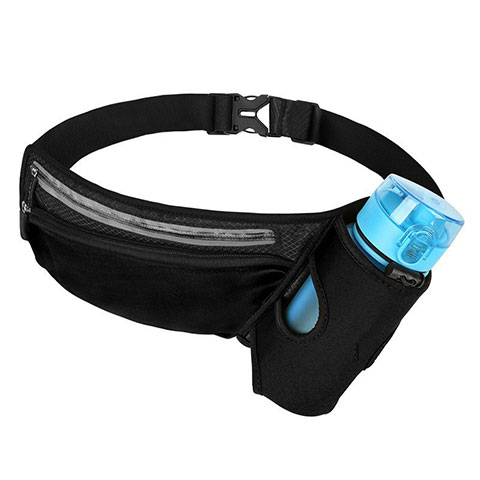 Sacs Banane Ceinture de Course Reglable Etanche Universel S06 Noir