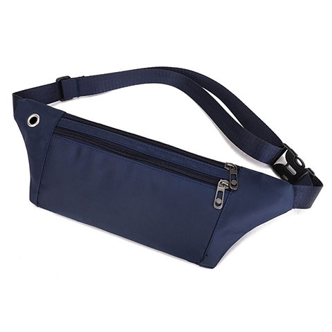 Sacs Banane Ceinture de Course Reglable Etanche Universel S14 Bleu