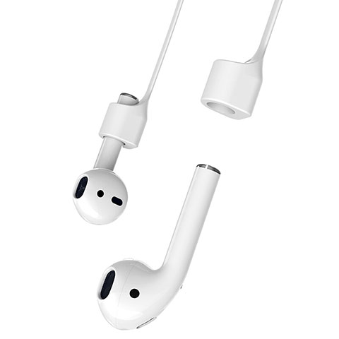 Sangle de Sport Silicone Cable Anti-Perdu C04 pour Apple AirPods Pro Blanc