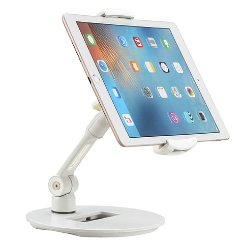 Support de Bureau Support Tablette Flexible Universel Pliable Rotatif 360 H06 pour Apple iPad Mini 6 Blanc