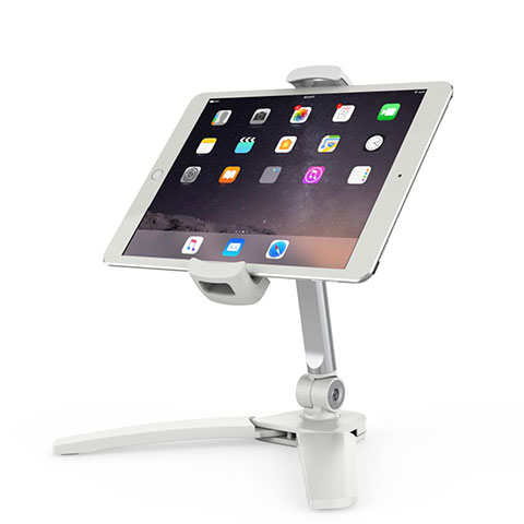 Support de Bureau Support Tablette Flexible Universel Pliable Rotatif 360 K08 pour Apple iPad Air 4 10.9 (2020) Blanc