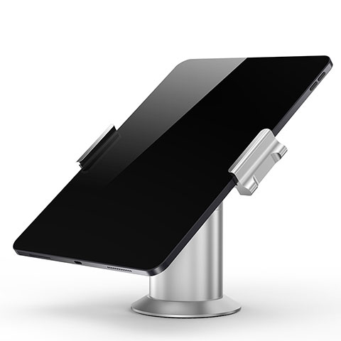 Support de Bureau Support Tablette Flexible Universel Pliable Rotatif 360 K12 pour Huawei MediaPad C5 10 10.1 BZT-W09 AL00 Argent