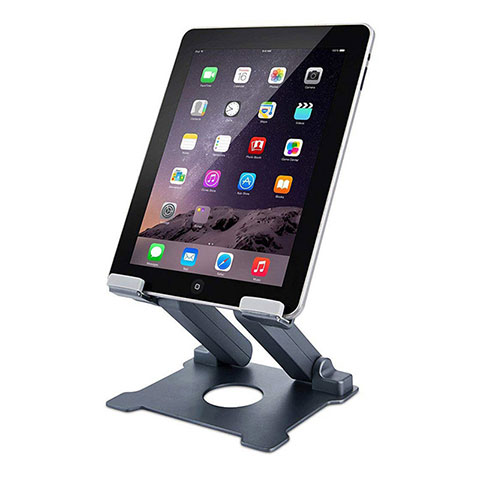 Support de Bureau Support Tablette Flexible Universel Pliable Rotatif 360 K18 pour Apple iPad Mini 3 Gris Fonce