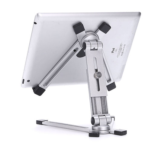 Support de Bureau Support Tablette Flexible Universel Pliable Rotatif 360 K19 pour Apple iPad 10.9 (2022) Argent