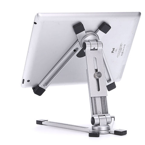 Support de Bureau Support Tablette Flexible Universel Pliable Rotatif 360 K19 pour Apple iPad Pro 12.9 (2021) Argent