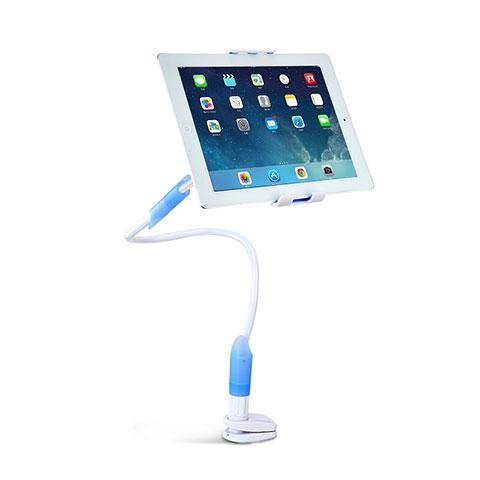 Support de Bureau Support Tablette Flexible Universel Pliable Rotatif 360 T41 pour Apple iPad Pro 12.9 (2018) Bleu Ciel