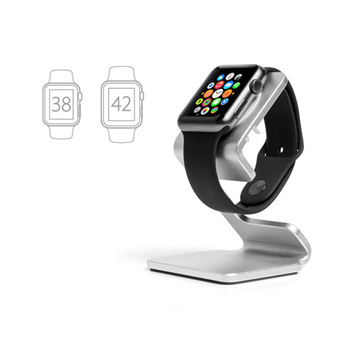 Support de Station de Charge Pied Support Crochet C01 pour Apple iWatch 3 42mm Argent