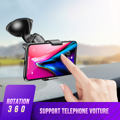 Support de Voiture avec Ventouse Universel H07 Noir